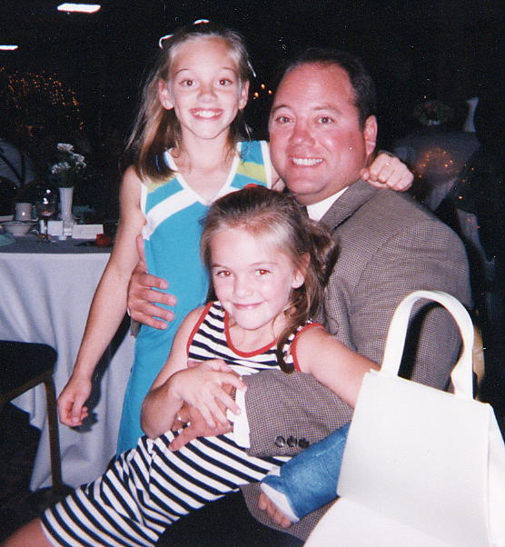 Samantha and Jessica with their father Ed